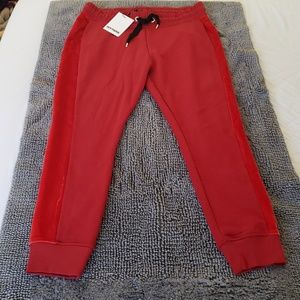 Ivy Park sweatpants red with velour stripe